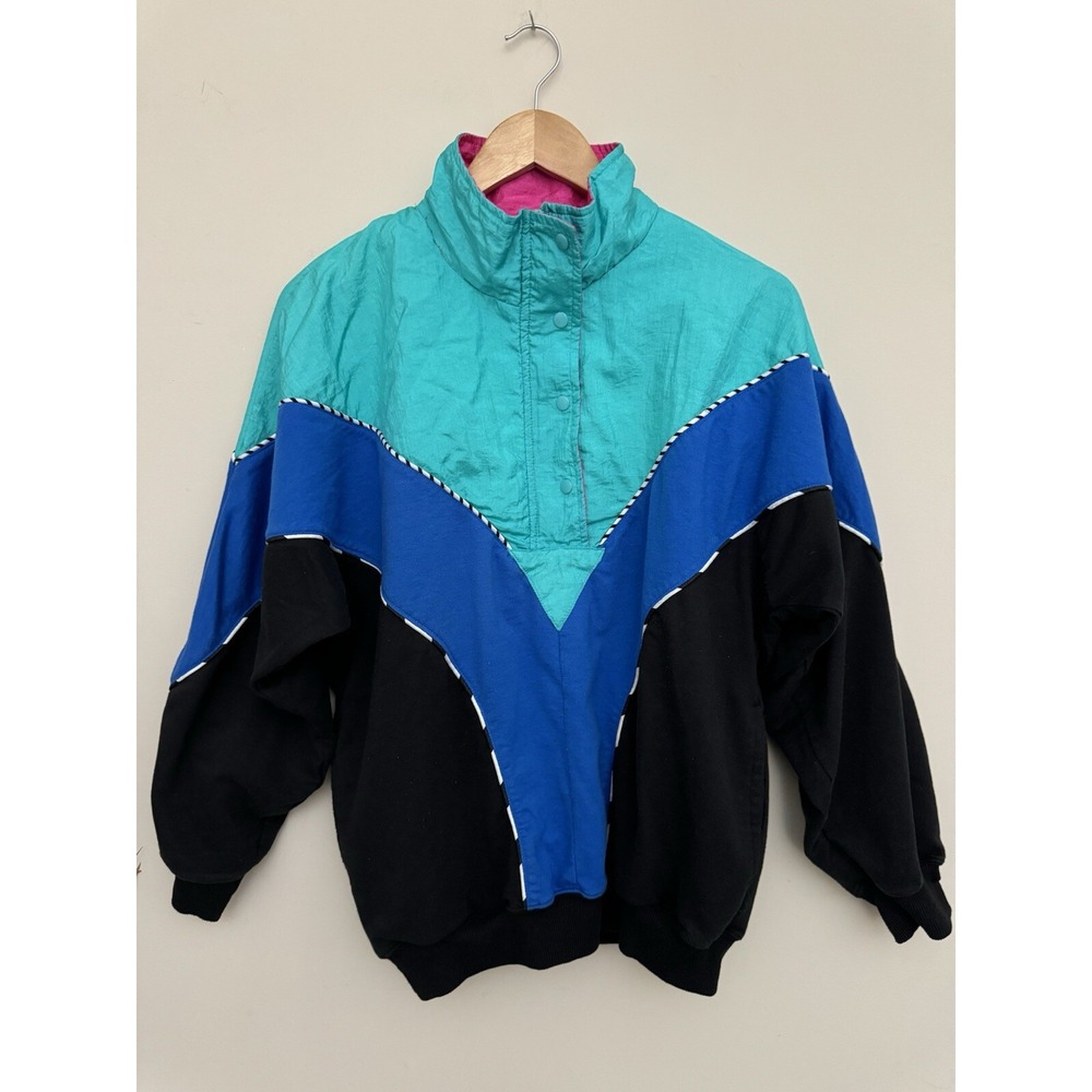 Vintage jacket Windbreaker Lavon Womens Size M Full Zip‎ Multicolor